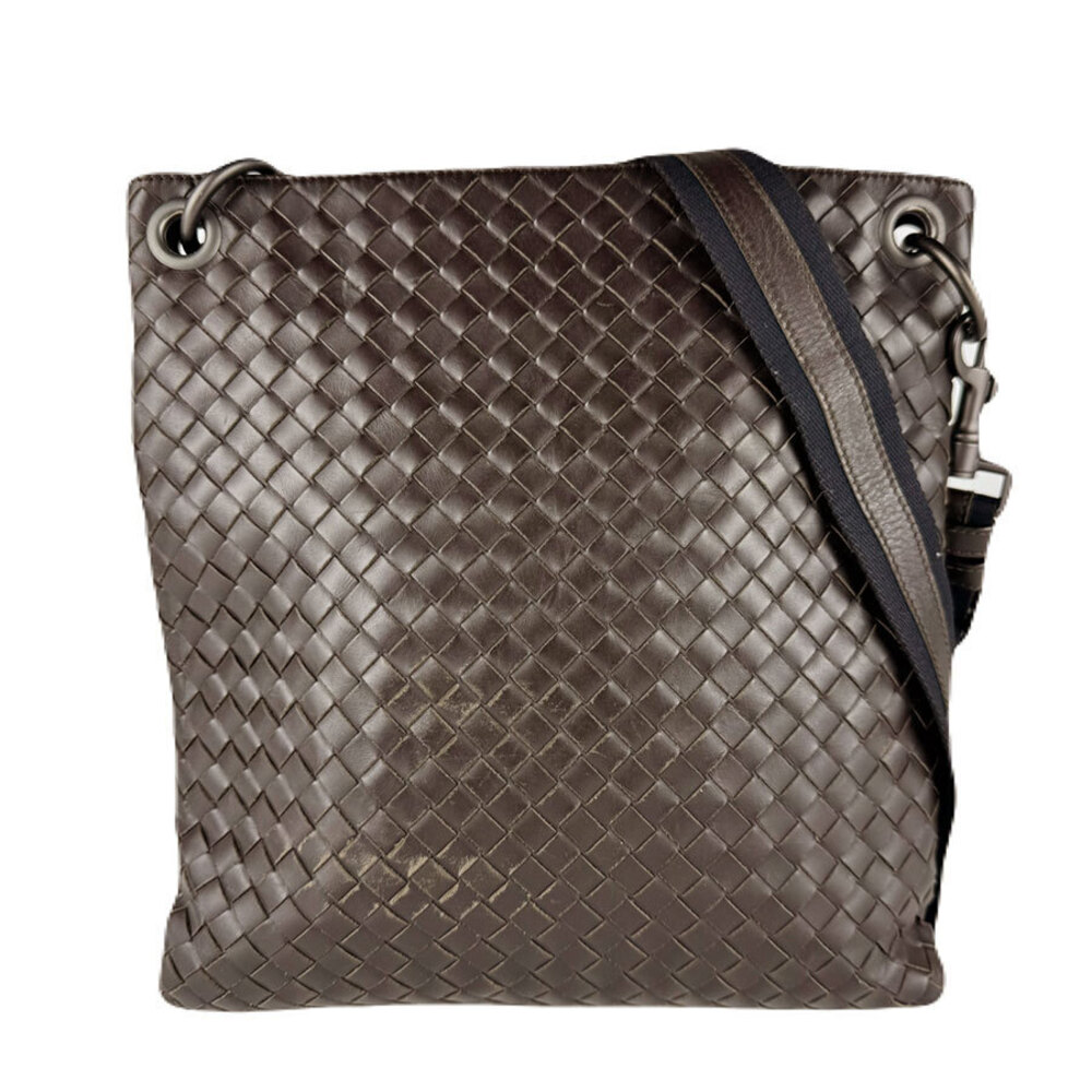 Bottega Veneta shoulder bag Intrecciato leather brown x black
